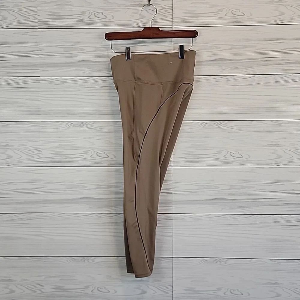 Nicole Miller Sport Tan Leggings with Black Trim Womens Size M